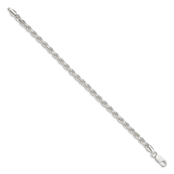Sterling Silver 4.6mm Diamond-cut Rope Chain
