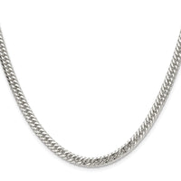 Sterling Silver Rhodium-plated 4.8mm Double Diamond-cut Curb Chain