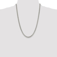 Sterling Silver Rhodium-plated 4.8mm Double Diamond-cut Curb Chain