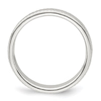 Sterling Silver 4mm Design Edge Band