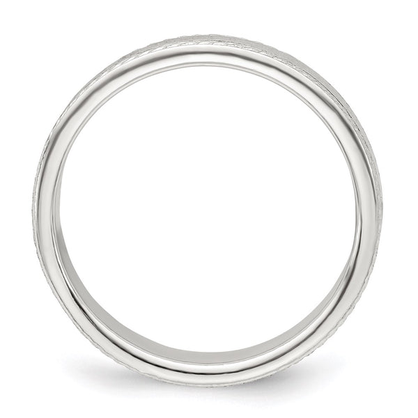 Sterling Silver 4mm Design Edge Band