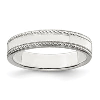 Sterling Silver 4mm Design Edge Band
