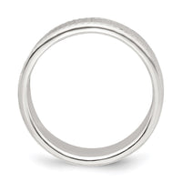 Sterling Silver 6mm Design Edge Band
