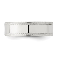 Sterling Silver 6mm Design Edge Band