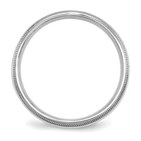 SSilver Rhodium-plated 5mm Comfort Fit Double Milgrain Size 4 Band
