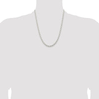 Sterling Silver Rhodium-plated 5mm Solid Rope Chain