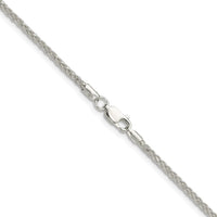 Sterling Silver 2.1mm Diamond-cut Square Spiga Chain