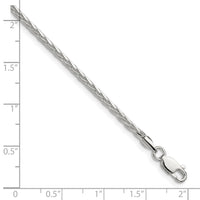 Sterling Silver 2.5mm Diamond-cut Square Spiga Chain
