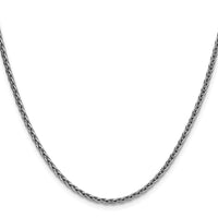 Sterling Silver Rhodium-plated 2.5mm Diamond-cut Square Spiga Chain