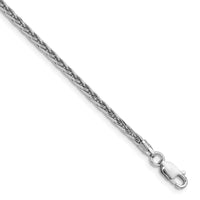 Sterling Silver Rhodium-plated 2.5mm Diamond-cut Square Spiga Chain