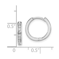 Sterling Silver Rhodium Diam. Huggie Earrings