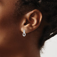 Sterling Silver Rhodium Diamond Post Earrings