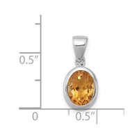 Sterling Silver Rhodium Citrine Pendant