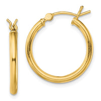 Sterling Silver Gold-Tone Polished 2x20mm Hoop Earrings