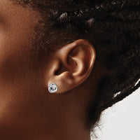 Sterling Silver Rhodium-plated Polished Love Knot Post Earrings