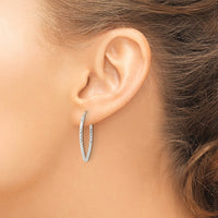 Sterling Silver Polished D/C Endless Hoop Earrings