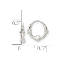 Sterling Silver Polished Beaded Circle Endless Hoop Earrings