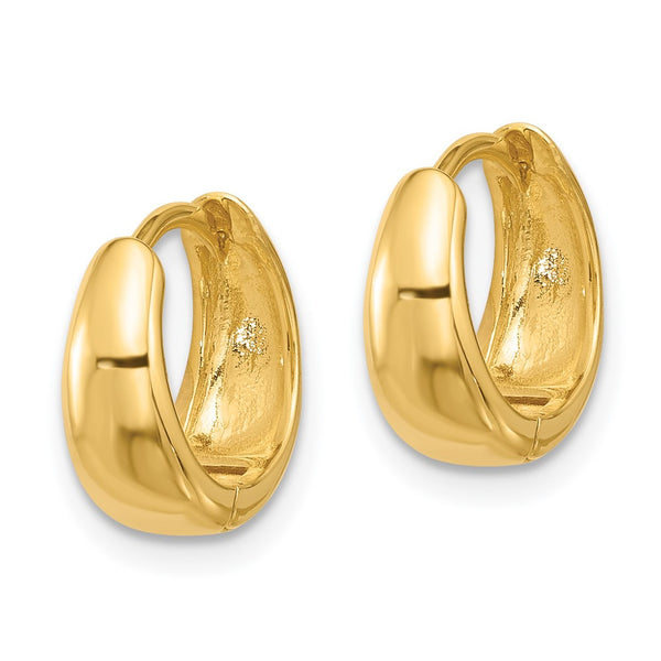 Sterling Silver Gold-tone 12x5mm Huggie Hoop Earrings