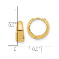 Sterling Silver Gold-tone 12x5mm Huggie Hoop Earrings