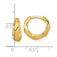 Sterling Silver Gold-tone Polished Twisted Round Hinged Hoop Earrings