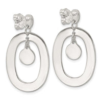 Sterling Silver Oval Mother of Pearl Post Dangle Earrings