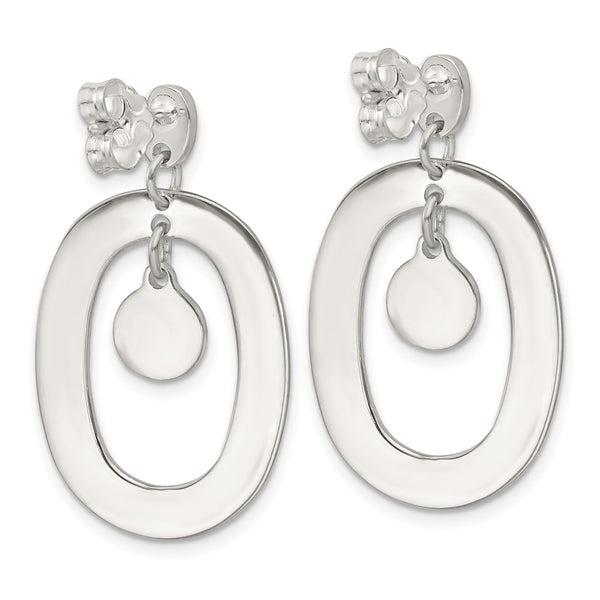 Sterling Silver Oval Mother of Pearl Post Dangle Earrings