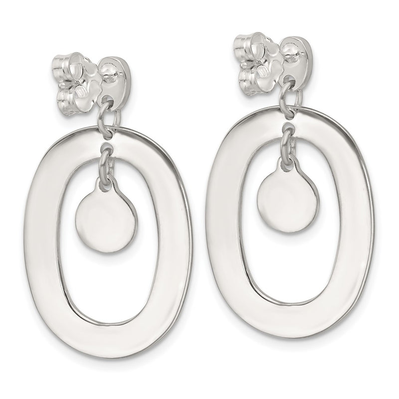 Sterling Silver Oval Mother of Pearl Post Dangle Earrings