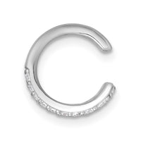 Sterling Silver Rhodium-plated Polished CZ Single Ear Cuff