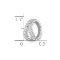 Sterling Silver Rhodium-plated Polished CZ Single Ear Cuff