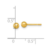 Sterling Silver Gold-tone Polished 3.75mm Ball Post Earrings
