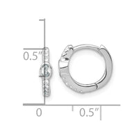 Sterling Silver Rhodium-plated Round and Oval CZ Hinged Round Hoop Earrings
