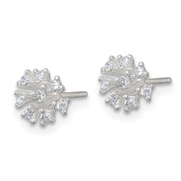 Sterling Silver Polished CZ Cluster Post Earrings