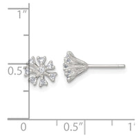 Sterling Silver Polished CZ Cluster Post Earrings