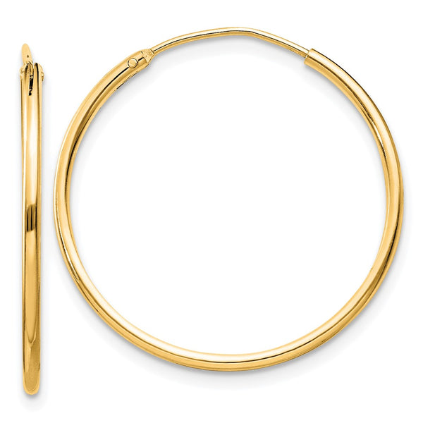 Sterling Silver Flash Gold-plated 1.3mm Endless Hoop Earrings