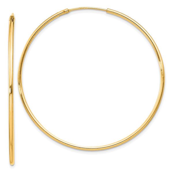 Sterling Silver Flash Gold-plated 1.3mm Endless Hoop Earrings