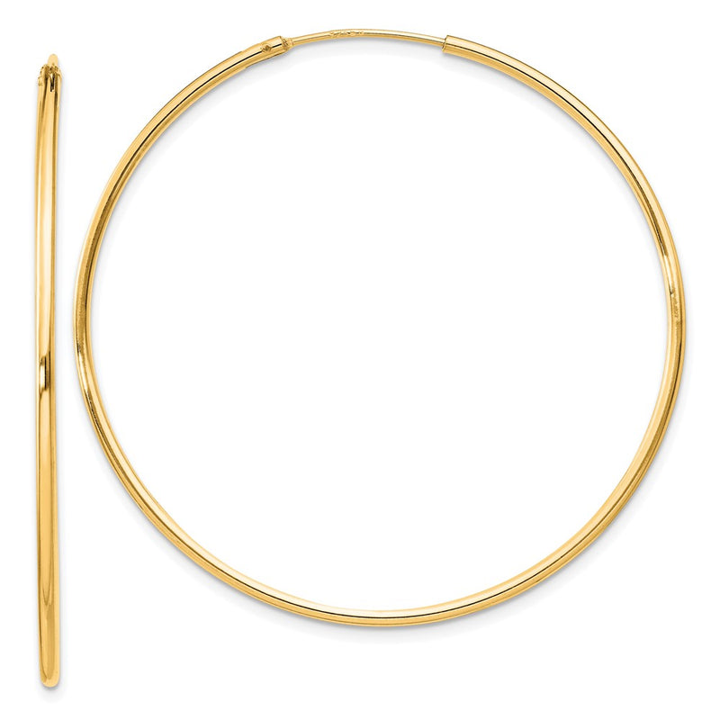 Sterling Silver Flash Gold-plated 1.3mm Endless Hoop Earrings