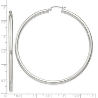 Sterling Silver 3mm Round Hoop Earrings