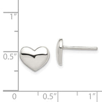 Sterling Silver Polished Heart Post Earrings