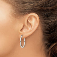 Sterling Silver 1.5x25mm Hoop Earrings