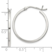 Sterling Silver 1.5x25mm Hoop Earrings