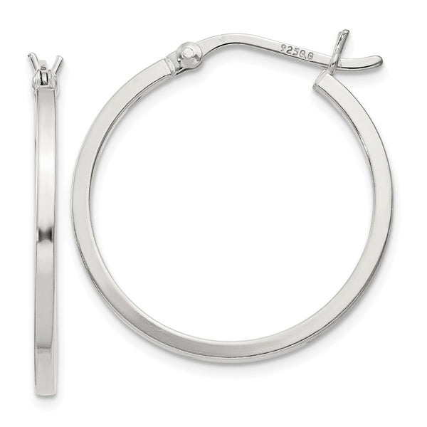 Sterling Silver 1.5x25mm Hoop Earrings