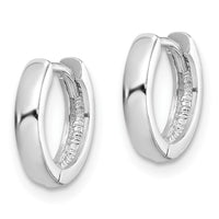Sterling Silver Rhodium Polished Hinged Hoop Earrings