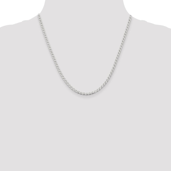 Sterling Silver 3.15mm D/C Flat Anchor Curb Chain