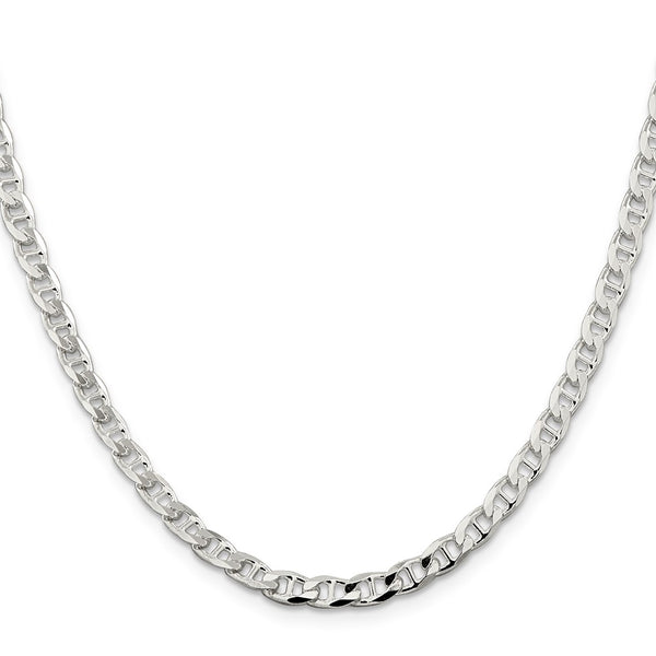 Sterling Silver 4.65mm D/C Flat Anchor Curb Chain