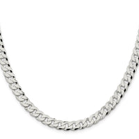 Sterling Silver 7mm Beveled Curb Chain