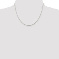 Sterling Silver Rhodium-plated 2mm Elongated Open Link Chain