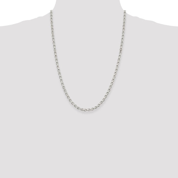 Sterling Silver 4mm Diamond-cut Rolo Chain