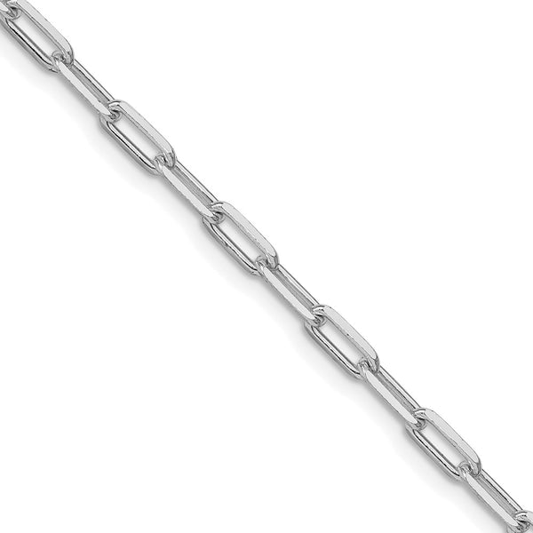 Sterling Silver Rhodium-plated 3.25mm Elongated Open Link Chain