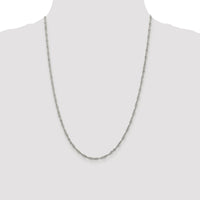 Sterling Silver Rhodium-plated 2.25mm Singapore Chain