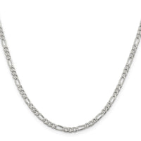 Sterling Silver 3mm PavÃ© Flat Figaro Chain